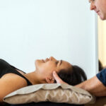 Osteopath treating patient near South Melbourne and St Kilda Road Hands-on osteopathy treatment at Balance Osteopathy, inner Melbourne